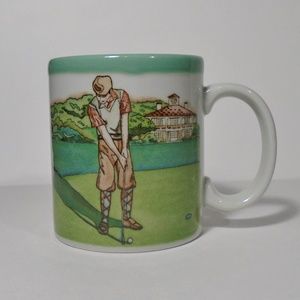 Otagiri Japan Cup Mug Coffee Tea Hot Drinks Painted Golf VTG Men's Gift Sport